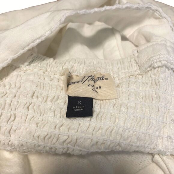 NEW Universal Thread Linen Rayon Cross Back Maxi Dress Summer Smocked White Sz S - Picture 9 of 10